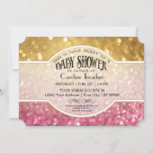 Bokeh Baby Movie Premier Ticket Style Pink Sparkle Kaart (Voorkant)