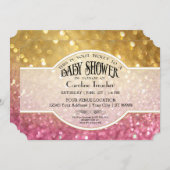 Bokeh Baby Movie Premier Ticket Style Pink Sparkle Kaart (Voorkant / Achterkant)