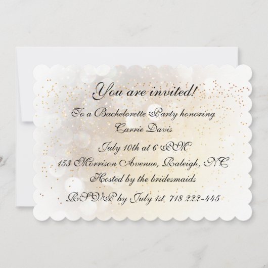 Bokeh Bachelorette Party Kaart (Voorkant)
