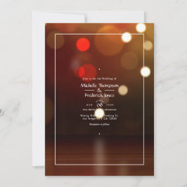 Bokeh Beach Wedding Invitation Kaart