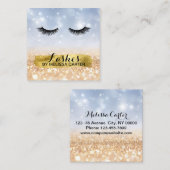 Bokeh Beauty Salon Make-up Artiest Lash Extensions Vierkante Visitekaartje (Voorkant / Achterkant)