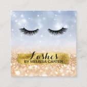 Bokeh Beauty Salon Make-up Artiest Lash Extensions Vierkante Visitekaartje (Voorkant)