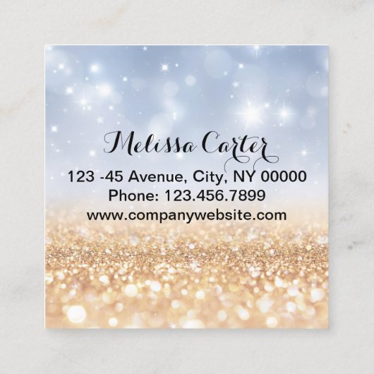 Bokeh Beauty Salon Make-up Artiest Lash Extensions Vierkante Visitekaartje (Achterkant)