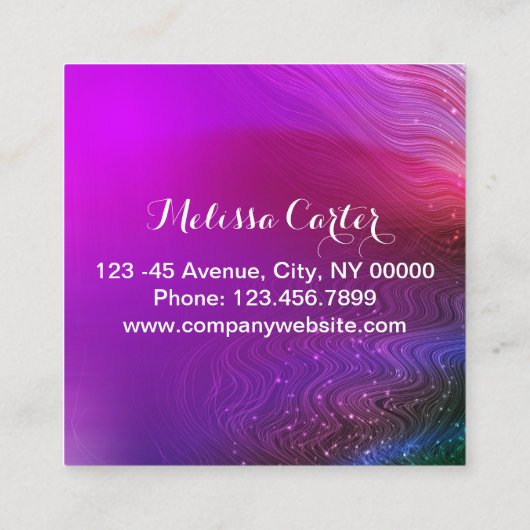 Bokeh Beauty Salon Make-up Artiest Lash Extensions Vierkante Visitekaartje (Achterkant)