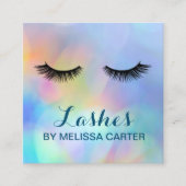 Bokeh Beauty Salon Make-up Artiest Lash Extensions Vierkante Visitekaartje (Voorkant)