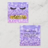 Bokeh Beauty Salon Make-up Artiest Lash Extensions Vierkante Visitekaartje (Voorkant / Achterkant)