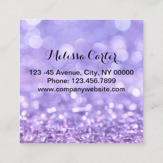 Bokeh Beauty Salon Make-up Artiest Lash Extensions Vierkante Visitekaartje (Achterkant)