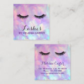 Bokeh Beauty Salon Make-up Artiest Lash Extensions Vierkante Visitekaartje (Voorkant / Achterkant)