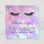 Bokeh Beauty Salon Make-up Artiest Lash Extensions Vierkante Visitekaartje (Achterkant)