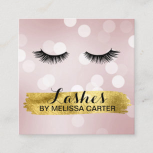 Bokeh Beauty Salon Make-up Artiest Lash Extensions Vierkante Visitekaartje