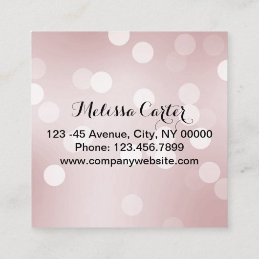 Bokeh Beauty Salon Make-up Artiest Lash Extensions Vierkante Visitekaartje (Achterkant)