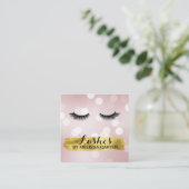 Bokeh Beauty Salon Make-up Artiest Lash Extensions Vierkante Visitekaartje (Staand voorkant)