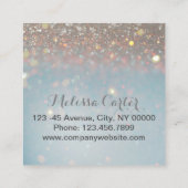 Bokeh Beauty Salon Make-up Artiest Lash Extensions Vierkante Visitekaartje (Achterkant)