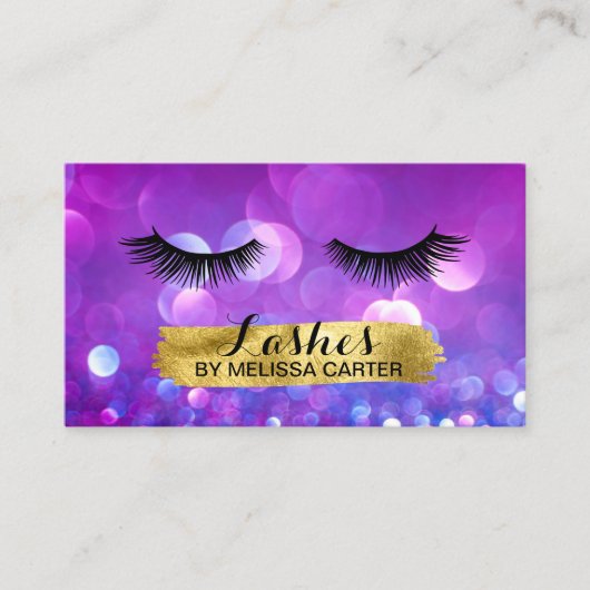 Bokeh Beauty Salon Make-up Artiest Lash Extensions Visitekaartje (Voorkant)