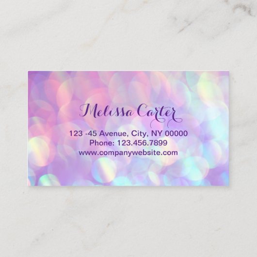 Bokeh Beauty Salon Make-up Artiest Lash Extensions Visitekaartje (Achterkant)