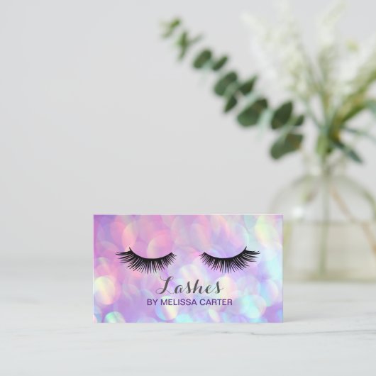 Bokeh Beauty Salon Make-up Artiest Lash Extensions Visitekaartje (Staand voorkant)