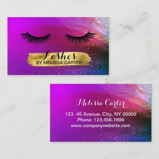 Bokeh Beauty Salon Make-up Artiest Lash Extensions Visitekaartje (Voorkant / Achterkant)