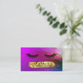 Bokeh Beauty Salon Make-up Artiest Lash Extensions Visitekaartje (Staand voorkant)