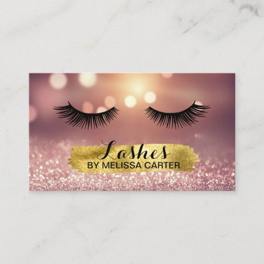 Bokeh Beauty Salon Make-up Artiest Lash Extensions Visitekaartje (Voorkant)