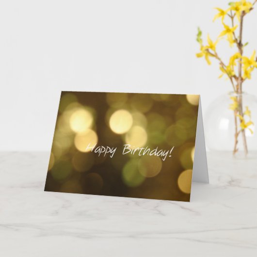 Bokeh Birthday Kaart (Gele Bloem)
