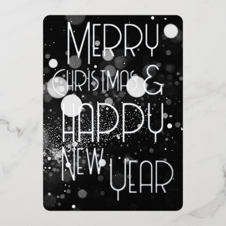 Bokeh Blizzard Prettig Kerstfeest & Gelukkig Nieuw Folie Feestdagenkaart