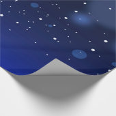 Bokeh Blue Abstract Starry Sky Cadeaupapier (Hoek)