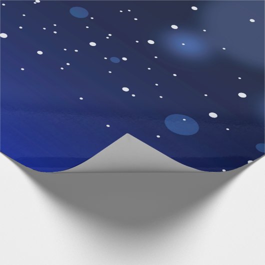 Bokeh Blue Abstract Starry Sky Cadeaupapier (Hoek)