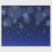 Bokeh Blue Abstract Starry Sky Cadeaupapier (Vlak)