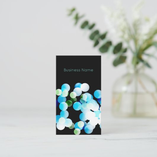 Bokeh Blue Elegant Modern Visitekaartje (Staand voorkant)