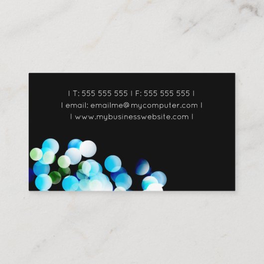 Bokeh Blue Elegant Modern Visitekaartje (Achterkant)