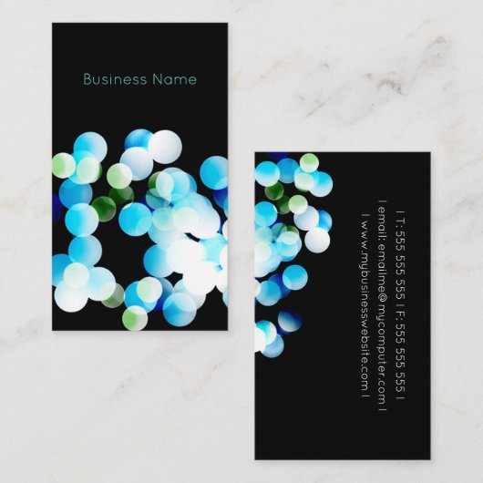 Bokeh Blue Elegant Modern Visitekaartje (Voorkant / Achterkant)