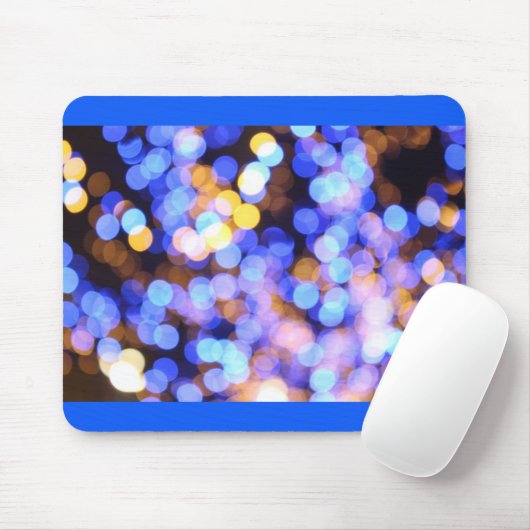Bokeh Blue Gold Lights Modern Gift Muismat (Met muis)