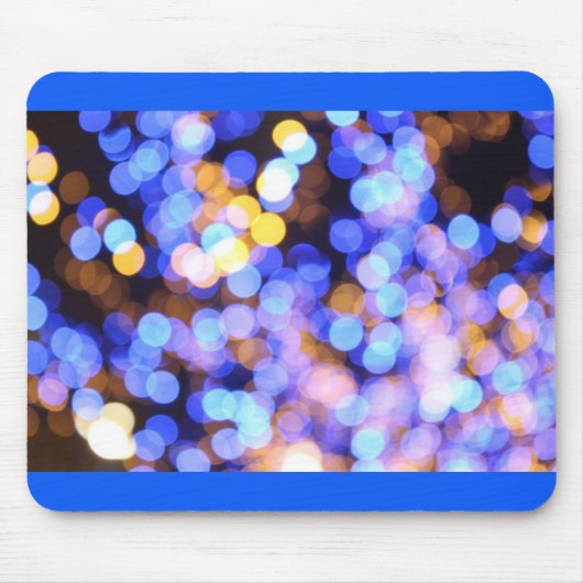 Bokeh Blue Gold Lights Modern Gift Muismat (Voorkant)
