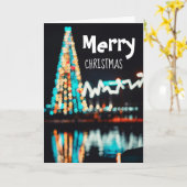 Bokeh-boomlichten, kerstgroet kaart (Gele Bloem)