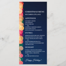 Bokeh Boomlichten, Kerstmenu Menu