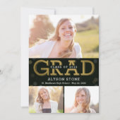 Bokeh Collage Editable Color Afstuderen Card Kaart (Voorkant)