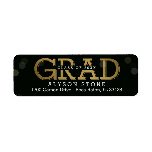 Bokeh Collage Editable Color Afstuderen Label (Voorkant)