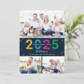 Bokeh Collage EDITABLE COLOR Nieuwjaarsfotokaarten Feestdagenkaart (Staand voorkant)