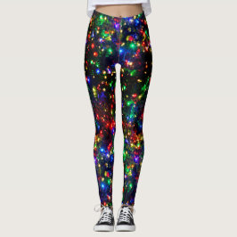 Bokeh Colorful Lights Festive Fun kerstlampjes Leggings