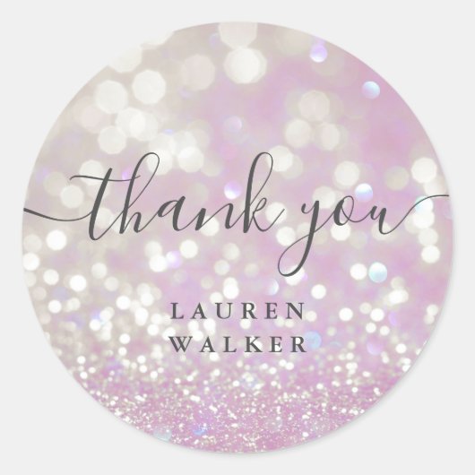 bokeh crystal glitter monogram dank u Sticker (Voorkant)