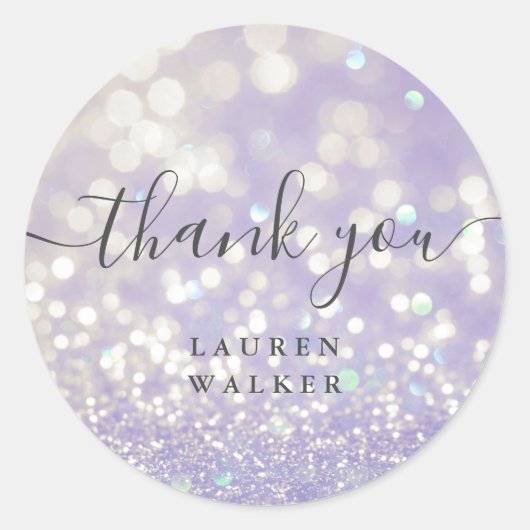 bokeh crystal glitter monogram dank u Sticker (Voorkant)