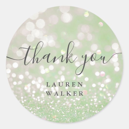 bokeh crystal glitter monogram dank u Sticker (Voorkant)