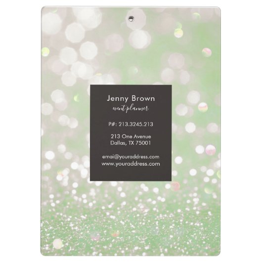 bokeh crystal glitter pastel monogram Klembord (Achterkant)