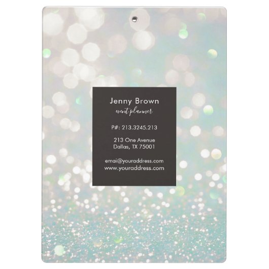 bokeh crystal glitter pastel monogram Klembord (Achterkant)