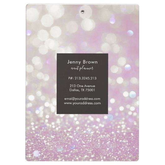 bokeh crystal glitter pastel monogram Klembord (Achterkant)