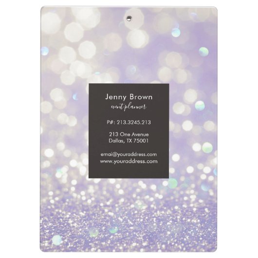 bokeh crystal glitter pastel monogram Klembord (Achterkant)