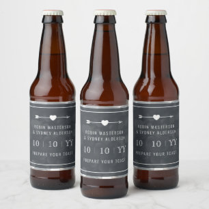 Bokeh De datum opslaan Bierlabel Zilver Bier Etiket