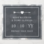 Bokeh | De datum opslaan | Bierlabel | Zilver Bier Etiket (Enkel label)