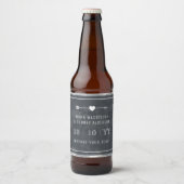 Bokeh | De datum opslaan | Bierlabel | Zilver Bier Etiket (Voorkant)