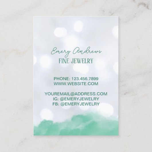 Bokeh Designer Sieraden Oorbel Houder Display Visitekaartje (Achterkant)